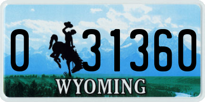 WY license plate 031360