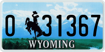 WY license plate 031367