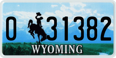 WY license plate 031382