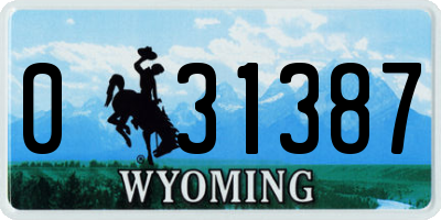 WY license plate 031387