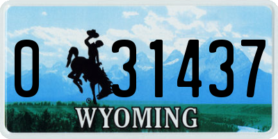 WY license plate 031437