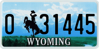 WY license plate 031445