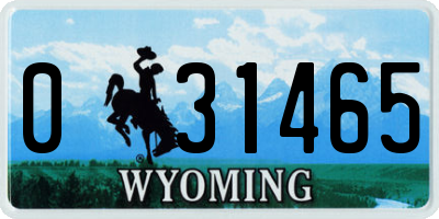 WY license plate 031465