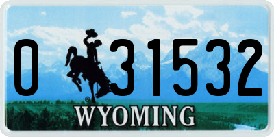 WY license plate 031532