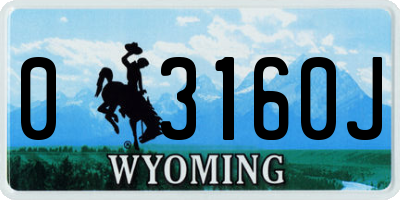 WY license plate 03160J