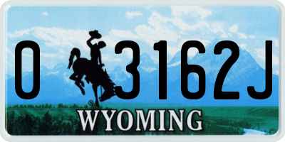 WY license plate 03162J