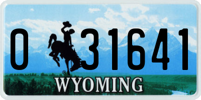 WY license plate 031641