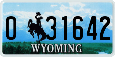 WY license plate 031642