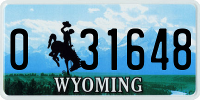 WY license plate 031648