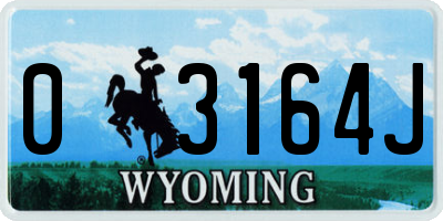 WY license plate 03164J