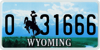 WY license plate 031666