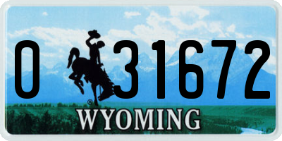 WY license plate 031672