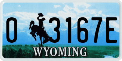 WY license plate 03167E