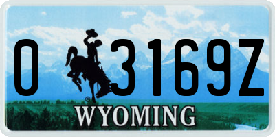 WY license plate 03169Z
