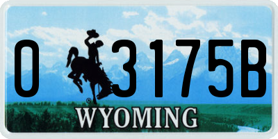 WY license plate 03175B