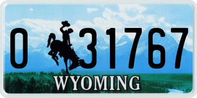 WY license plate 031767