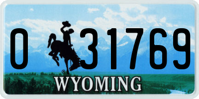 WY license plate 031769