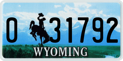 WY license plate 031792