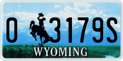 WY license plate 03179S
