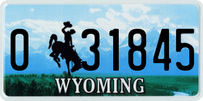 WY license plate 031845