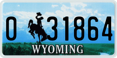 WY license plate 031864