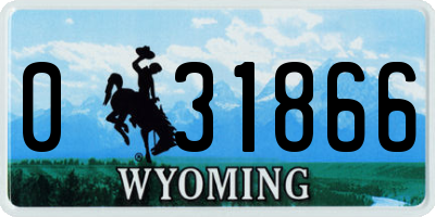 WY license plate 031866