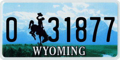 WY license plate 031877