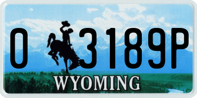 WY license plate 03189P