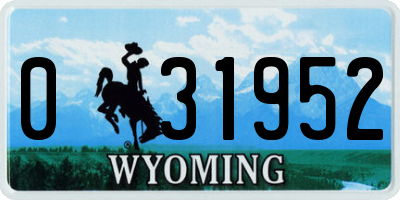 WY license plate 031952