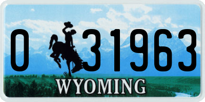 WY license plate 031963