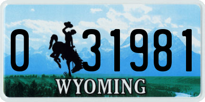 WY license plate 031981