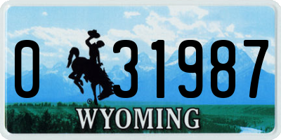 WY license plate 031987