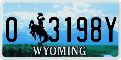 WY license plate 03198Y