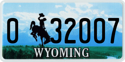 WY license plate 032007