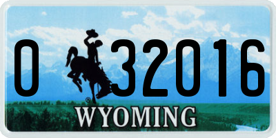 WY license plate 032016