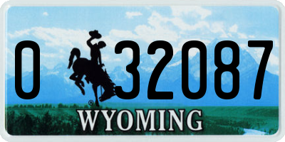 WY license plate 032087