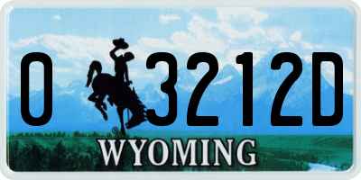 WY license plate 03212D
