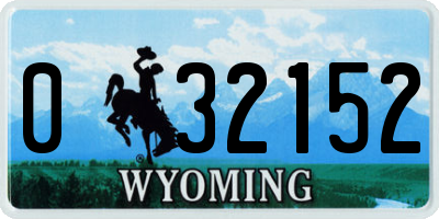 WY license plate 032152
