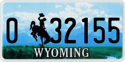 WY license plate 032155