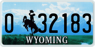 WY license plate 032183