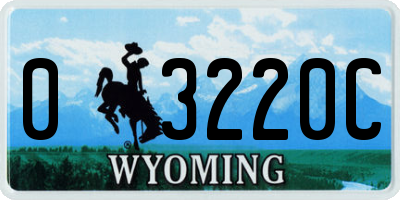 WY license plate 03220C