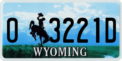 WY license plate 03221D