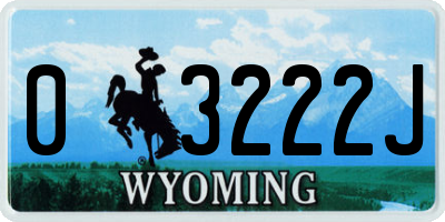 WY license plate 03222J