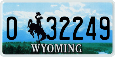 WY license plate 032249