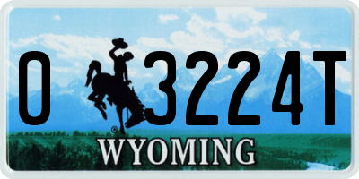 WY license plate 03224T