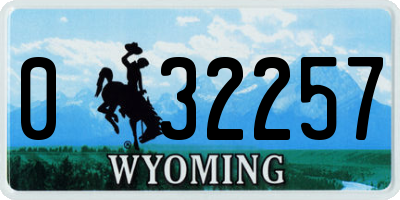 WY license plate 032257