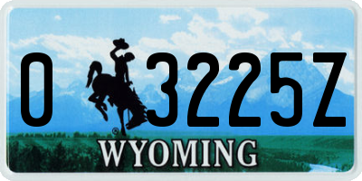 WY license plate 03225Z