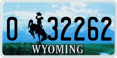 WY license plate 032262