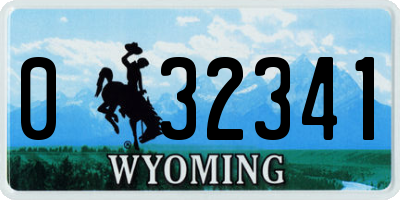 WY license plate 032341