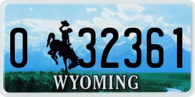WY license plate 032361